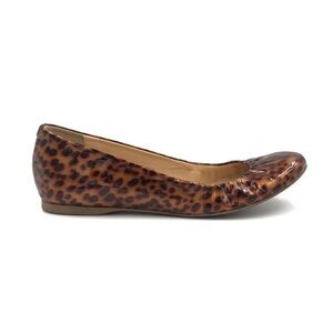 J. Crew Cece Tortoise Patent Leather Leopard Ballet Flats